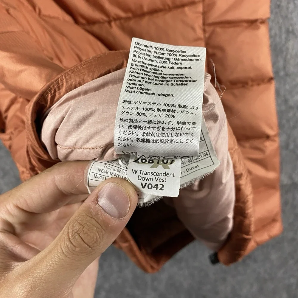 Outdoor Research Transcendent Down Vest‎ Women's Medium Orange Burgundy Gorpcore